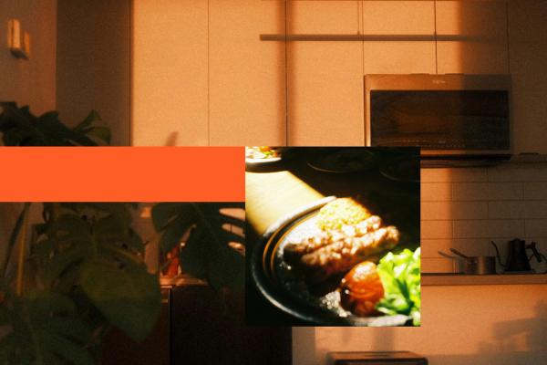 food, warm light kitchen