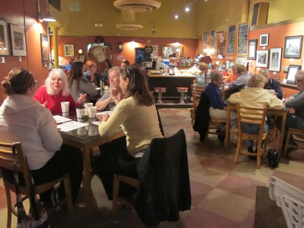 Participants at the first Death Café Megan Mooney hosted in 2013.