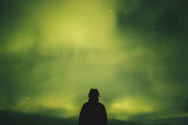 Person looking at aurora