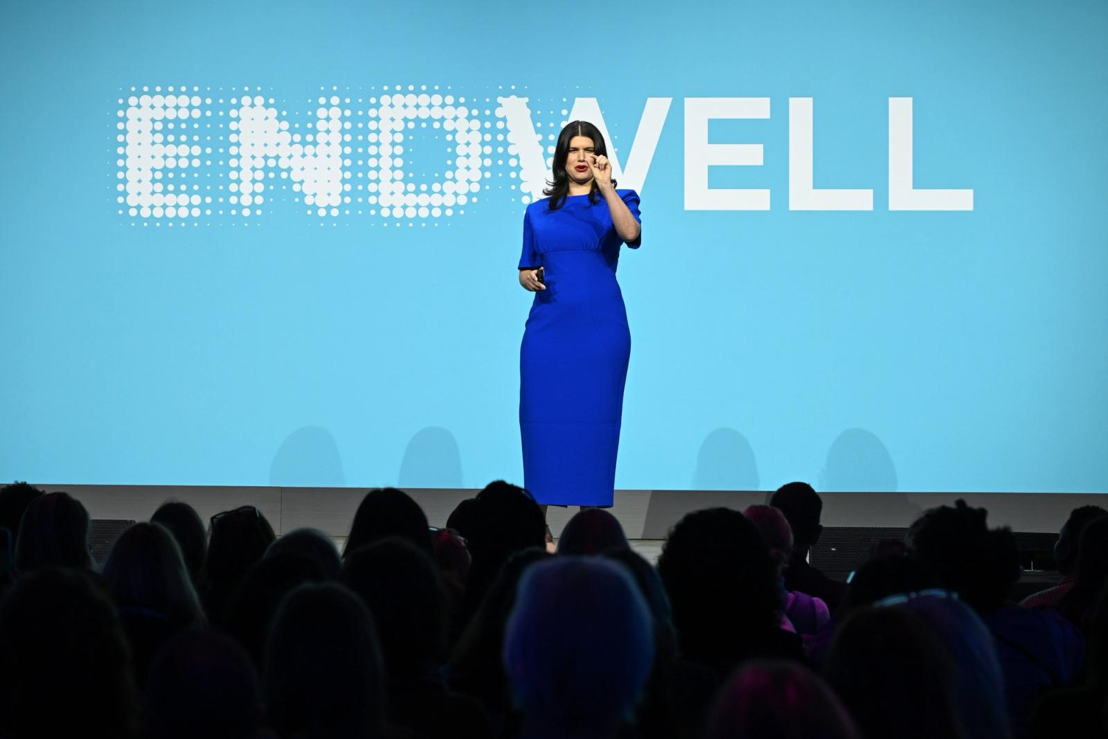Rebecca Feinglos on stage