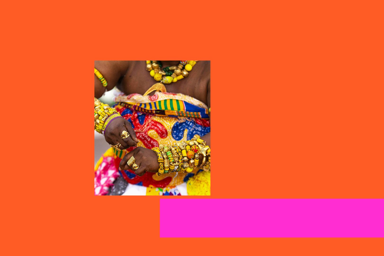 Orange Block with Image of Jewels