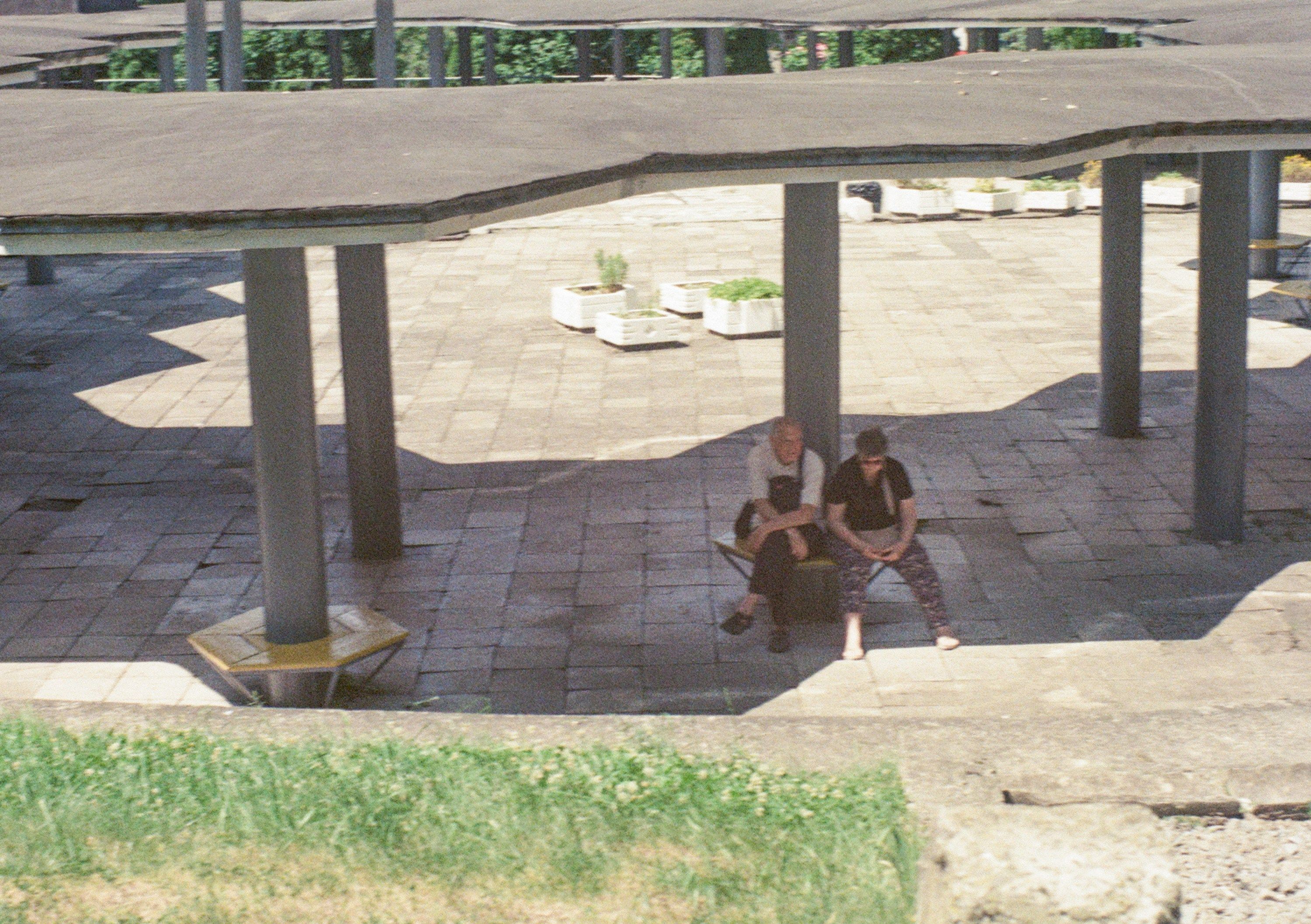 people sitting on bench
