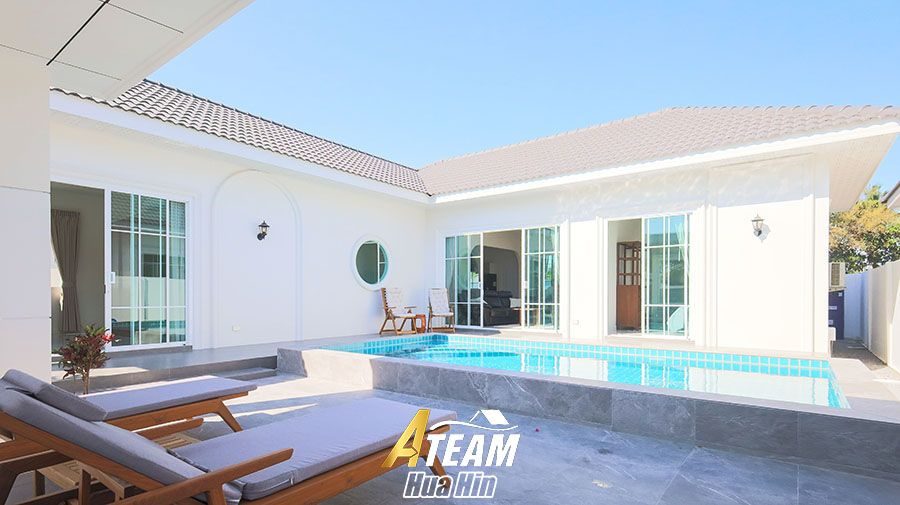 Brand New 3-Bedroom Private Pool Villa for Short-Term Rent in Hin Lek