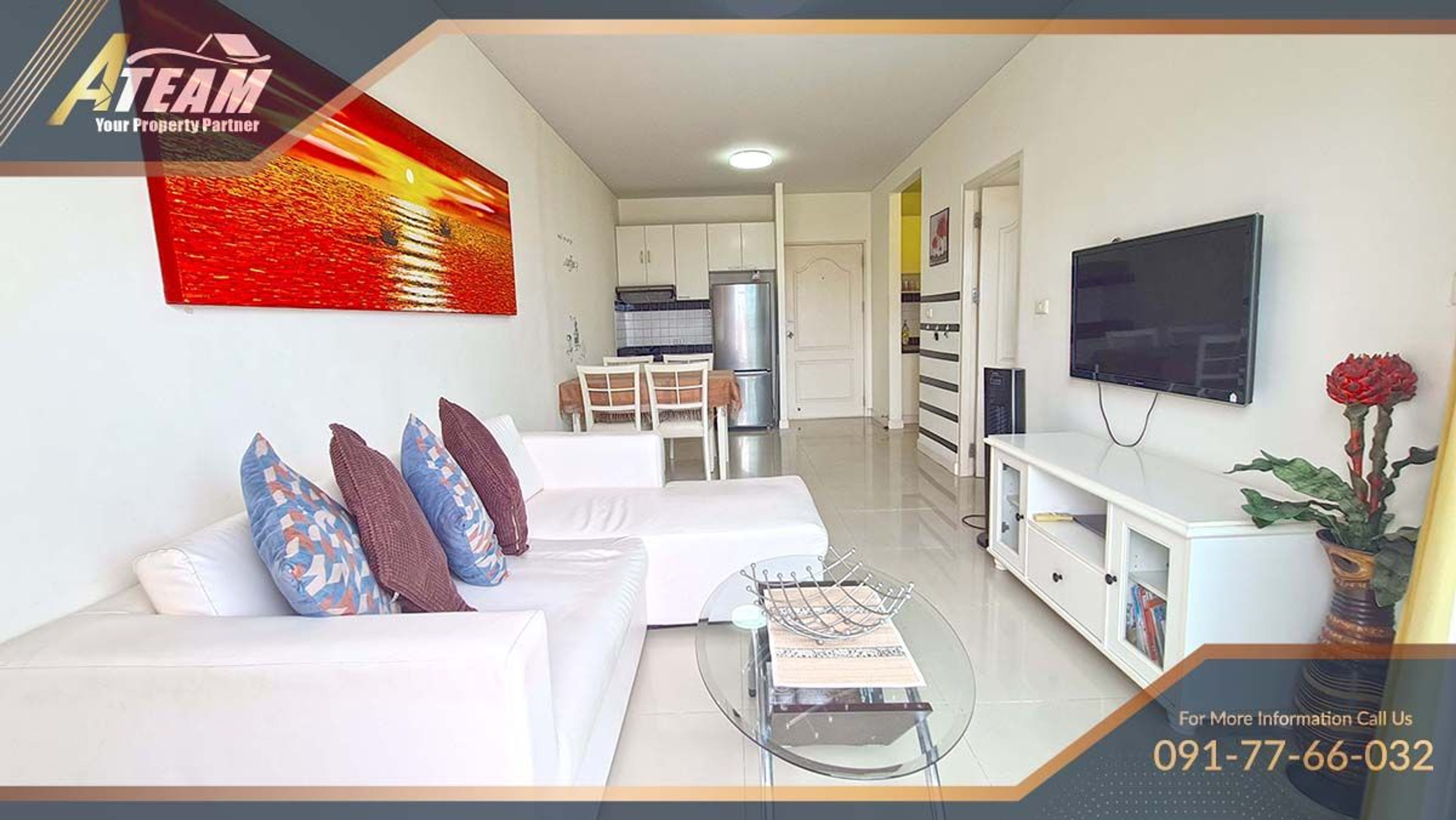 1 bedroom sea view 43 SQM condo in Flamme tree right City center