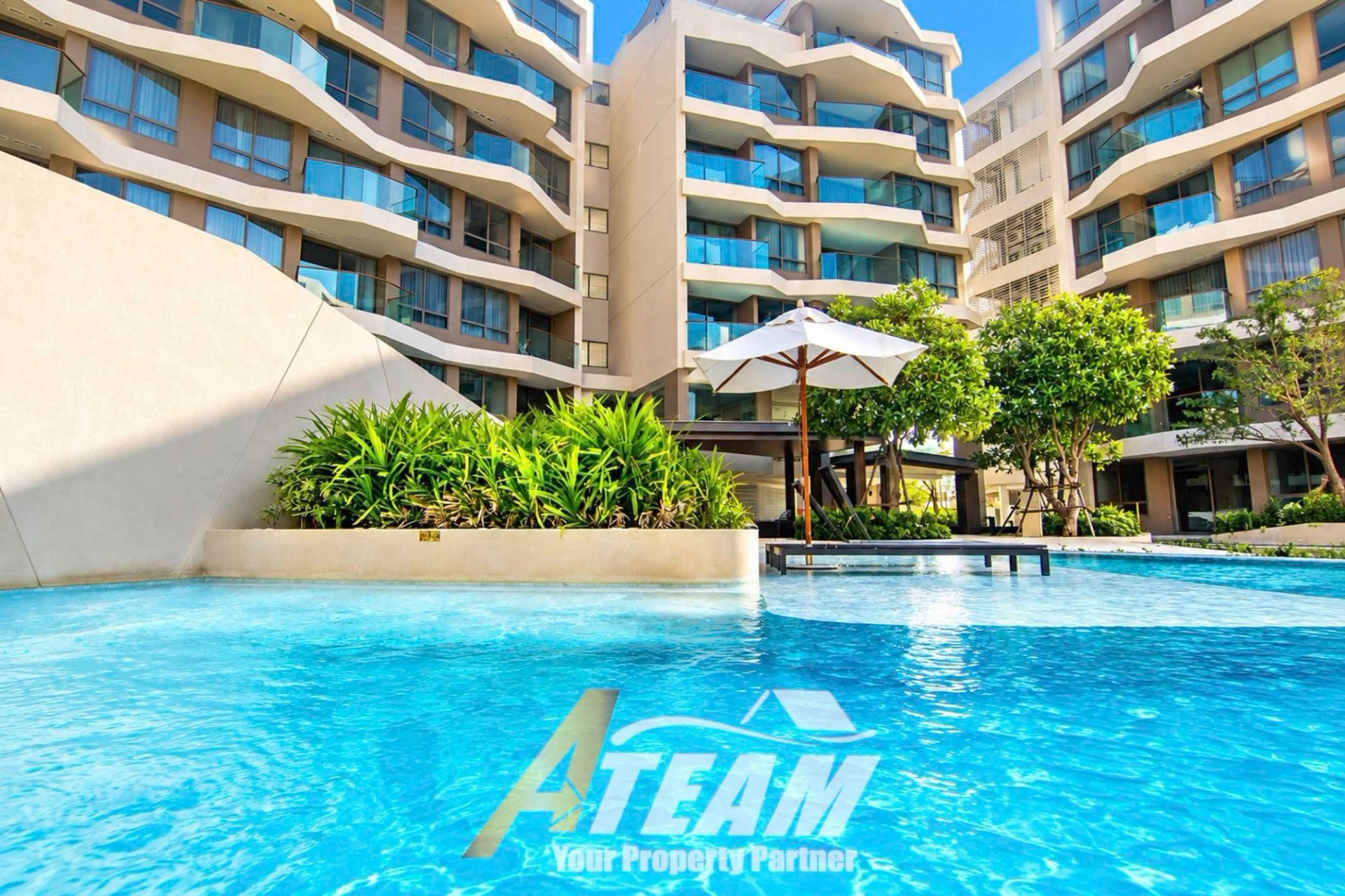 Appartement moderne 1 chambre avec vue sur piscine à louer à la résidence Veranda de Hua Hin