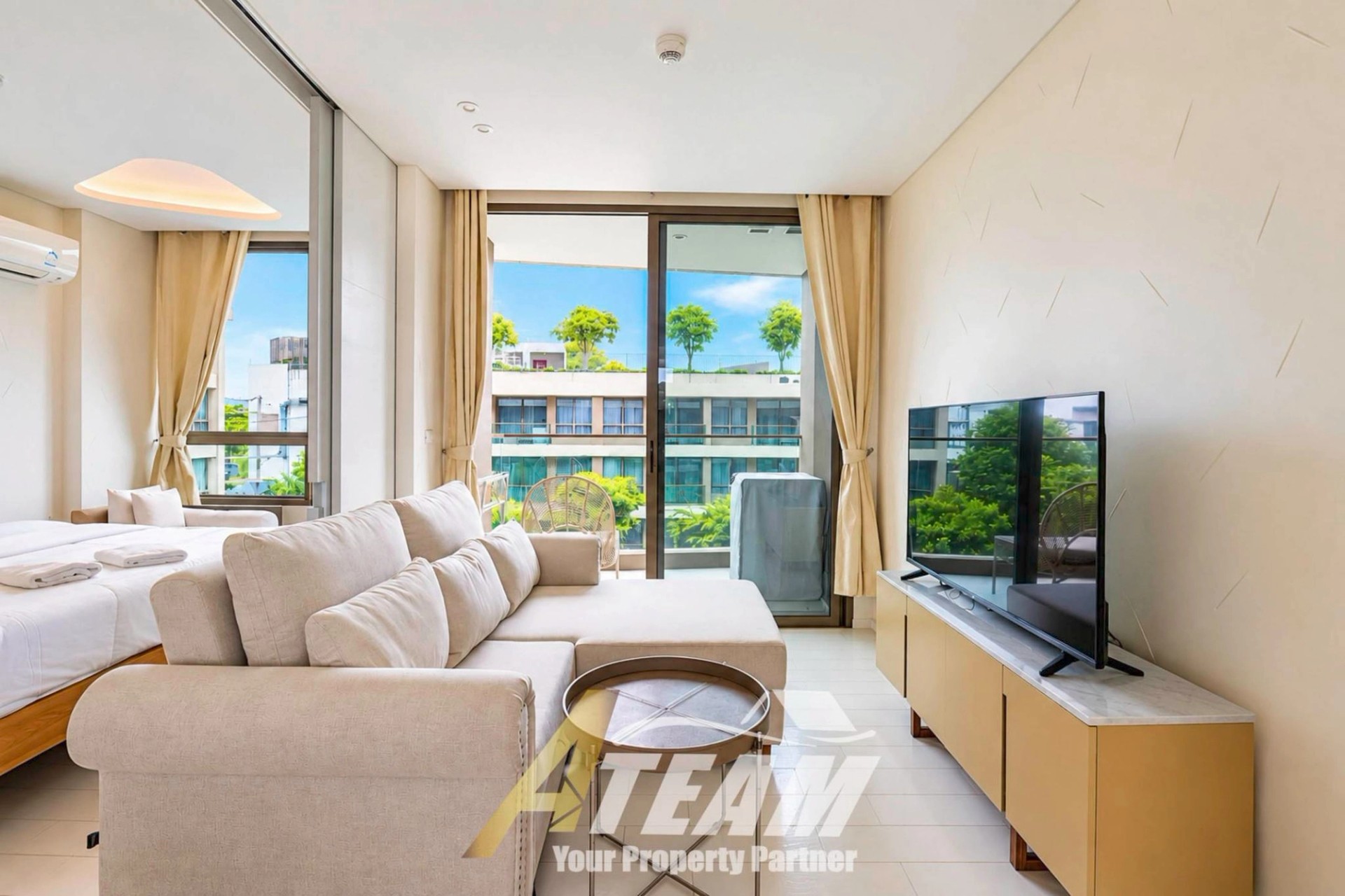 Appartement moderne 1 chambre avec vue sur piscine à louer à la résidence Veranda de Hua Hin