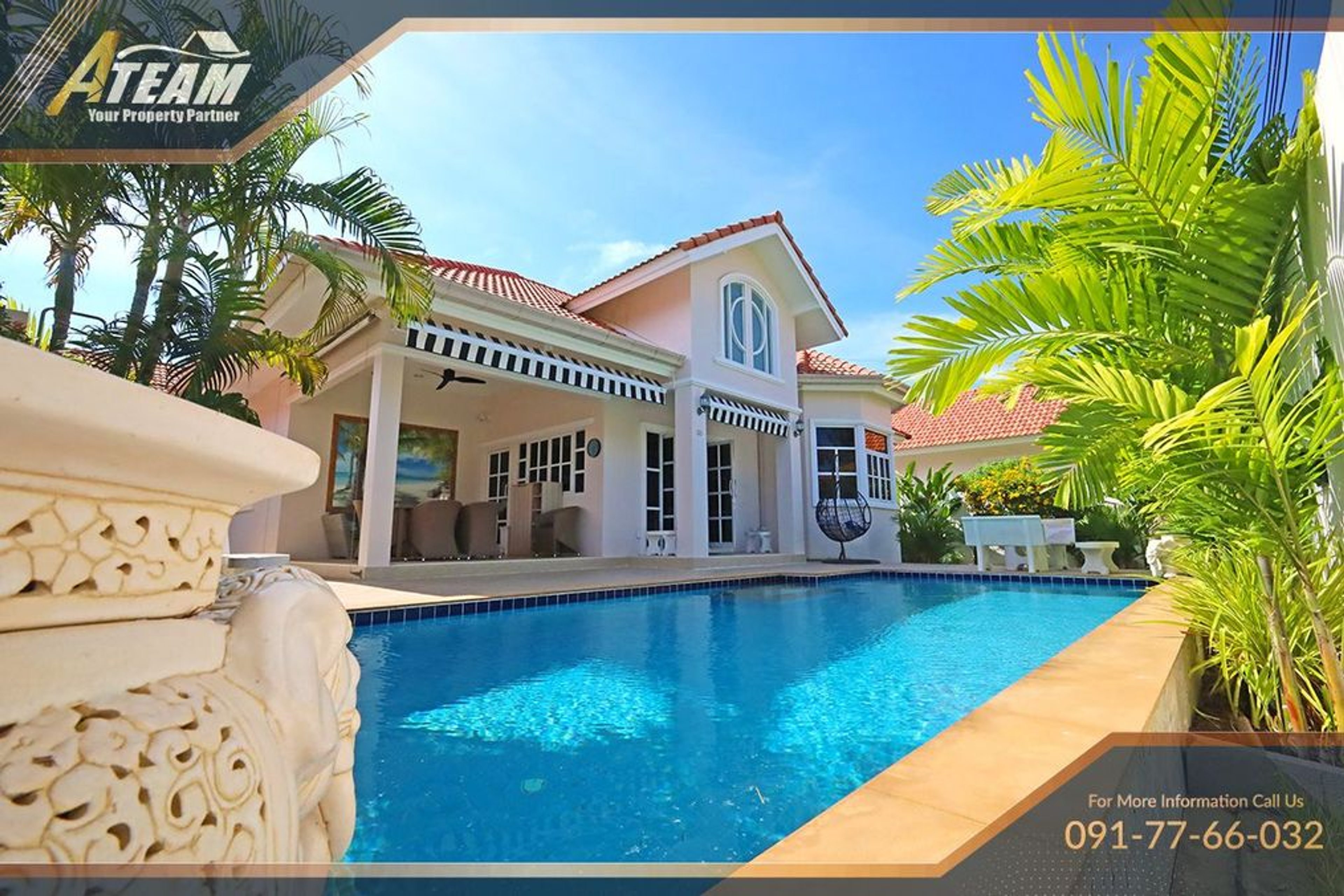 Tropical Poolvilla super close to the golf course