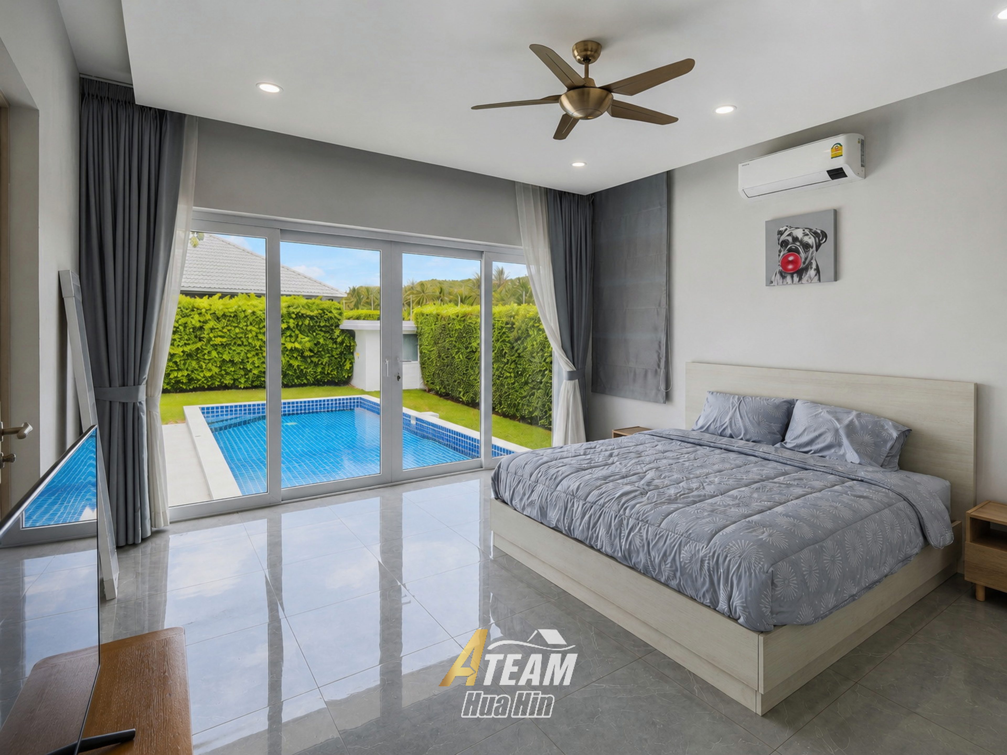 For rent 3 bed pool villa with mountain view Khao Tao, Hua Hin thumbnail 14