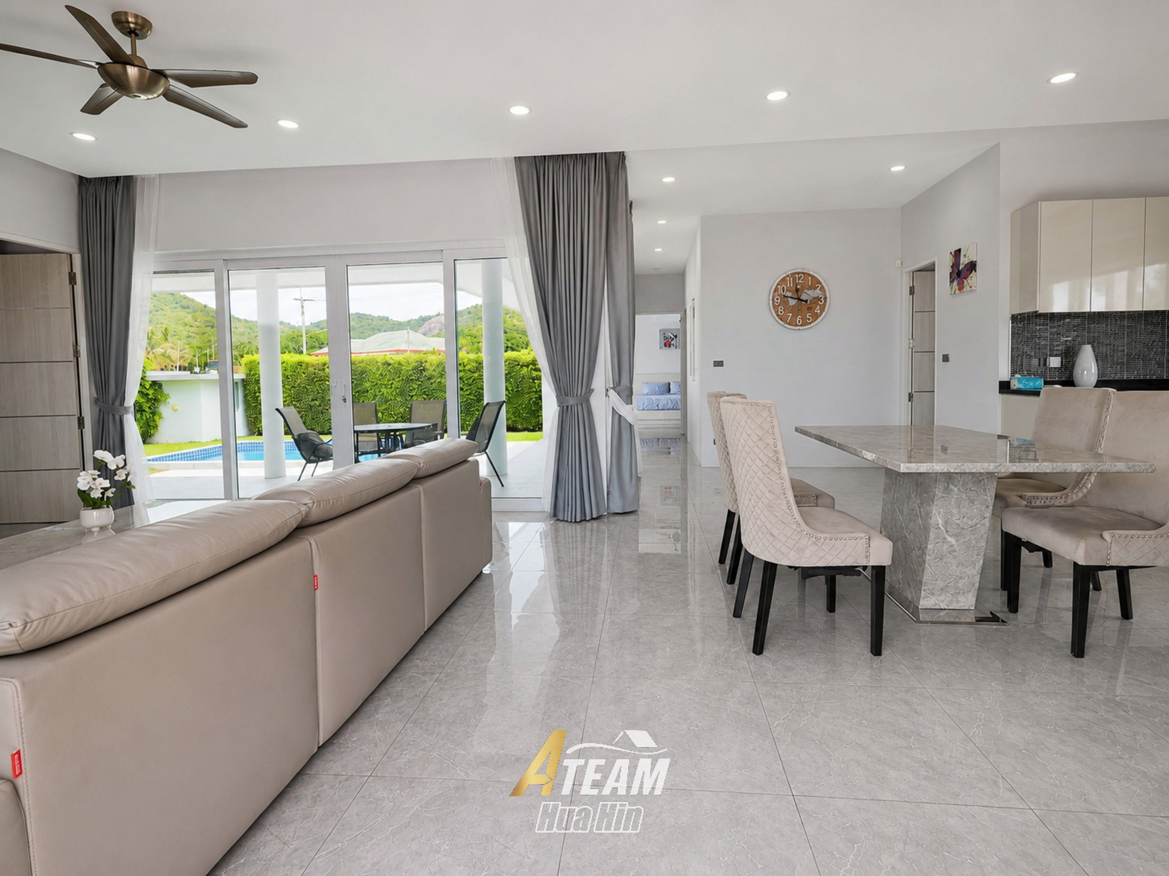 For rent 3 bed pool villa with mountain view Khao Tao, Hua Hin thumbnail 3