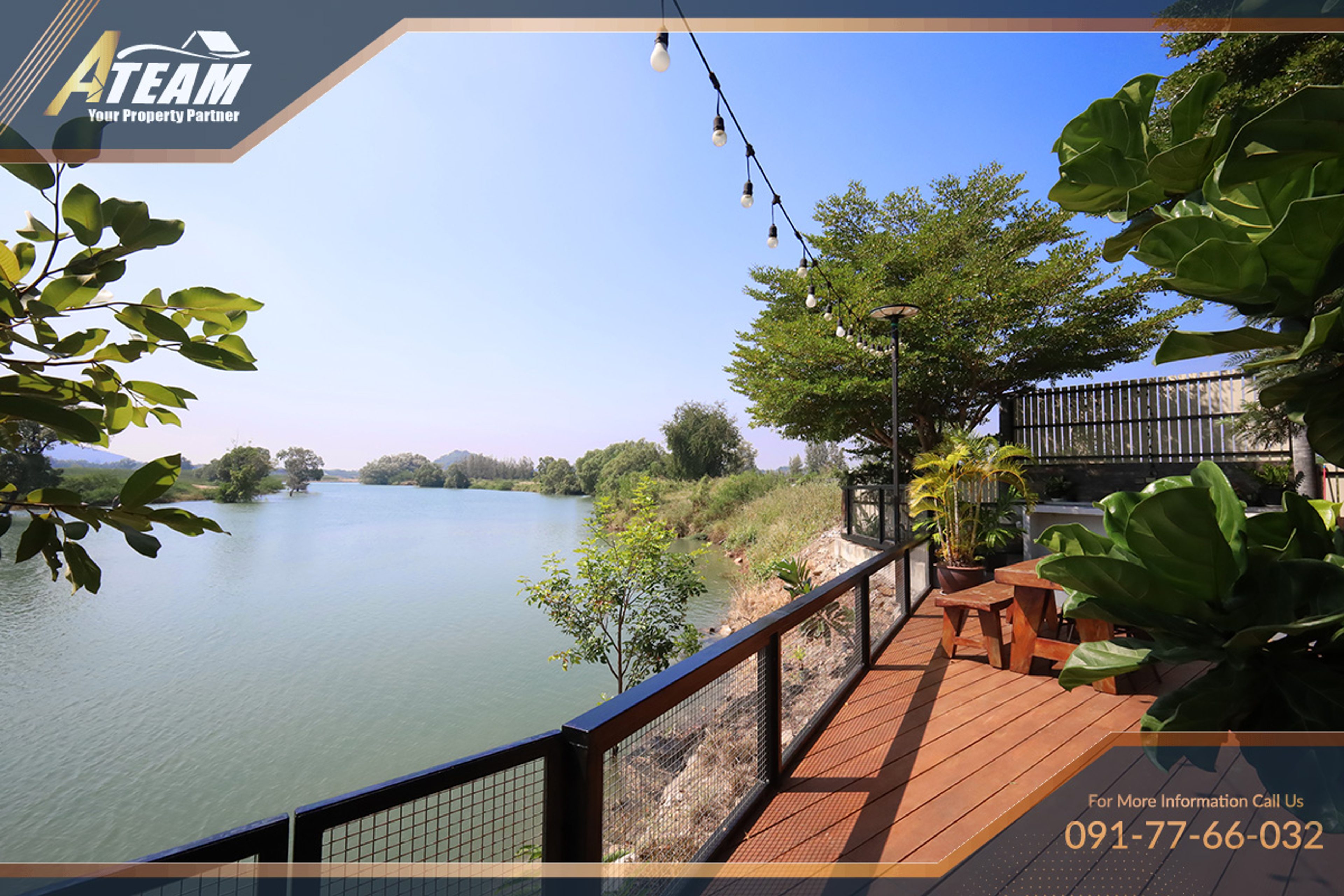 Villa única de 5 quartos com piscina junto ao rio em Pak Nam Pran thumbnail 3