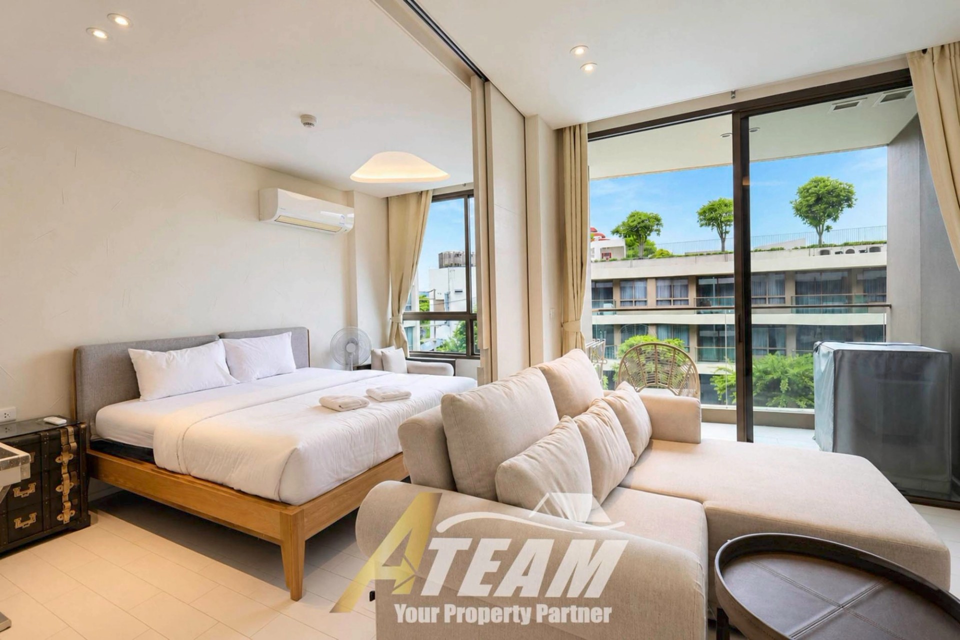 Appartement moderne 1 chambre avec vue sur piscine à louer à la résidence Veranda de Hua Hin