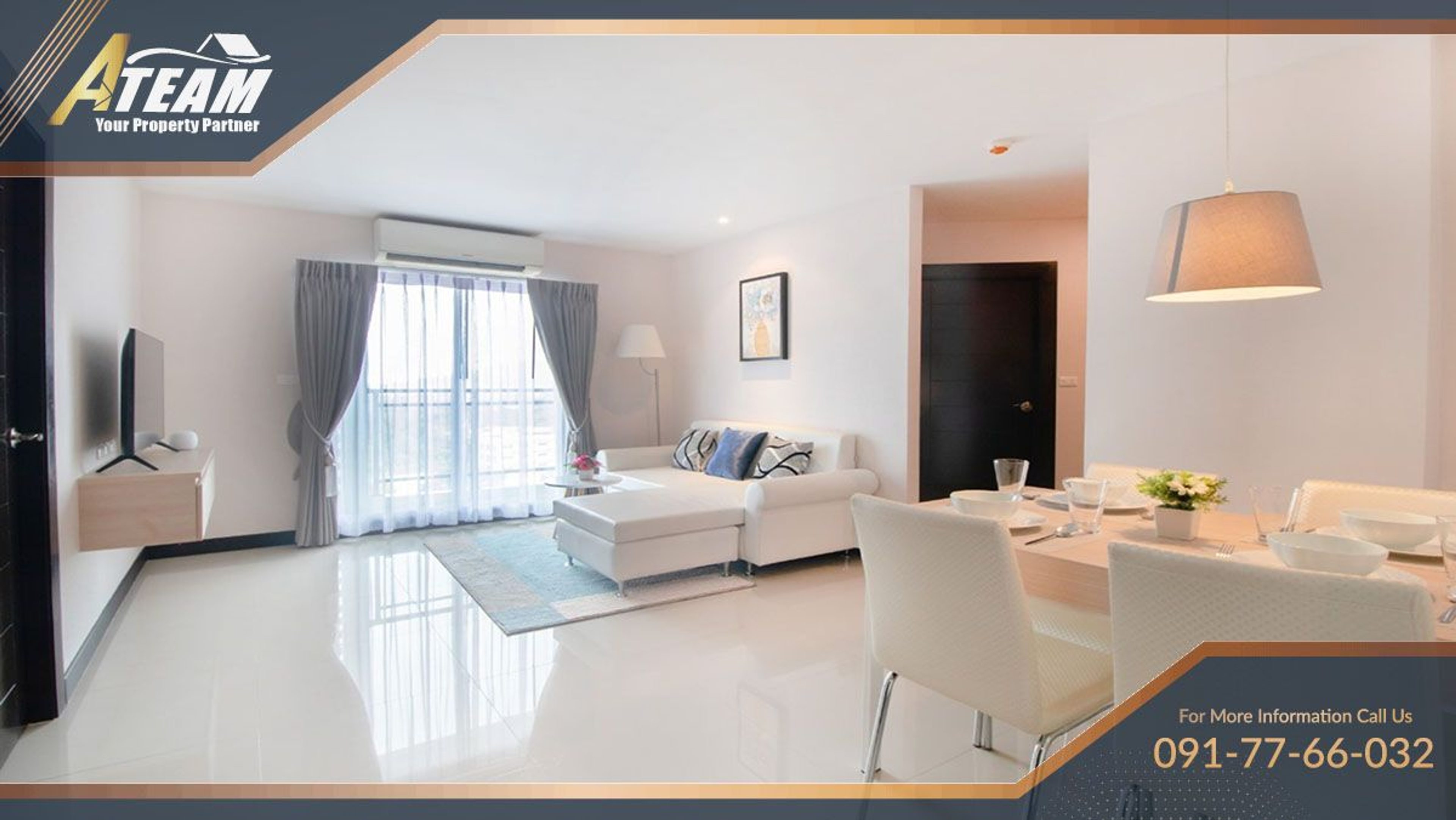 Modern 70 sqm condo with 2 bedroom and 2 bathrooms