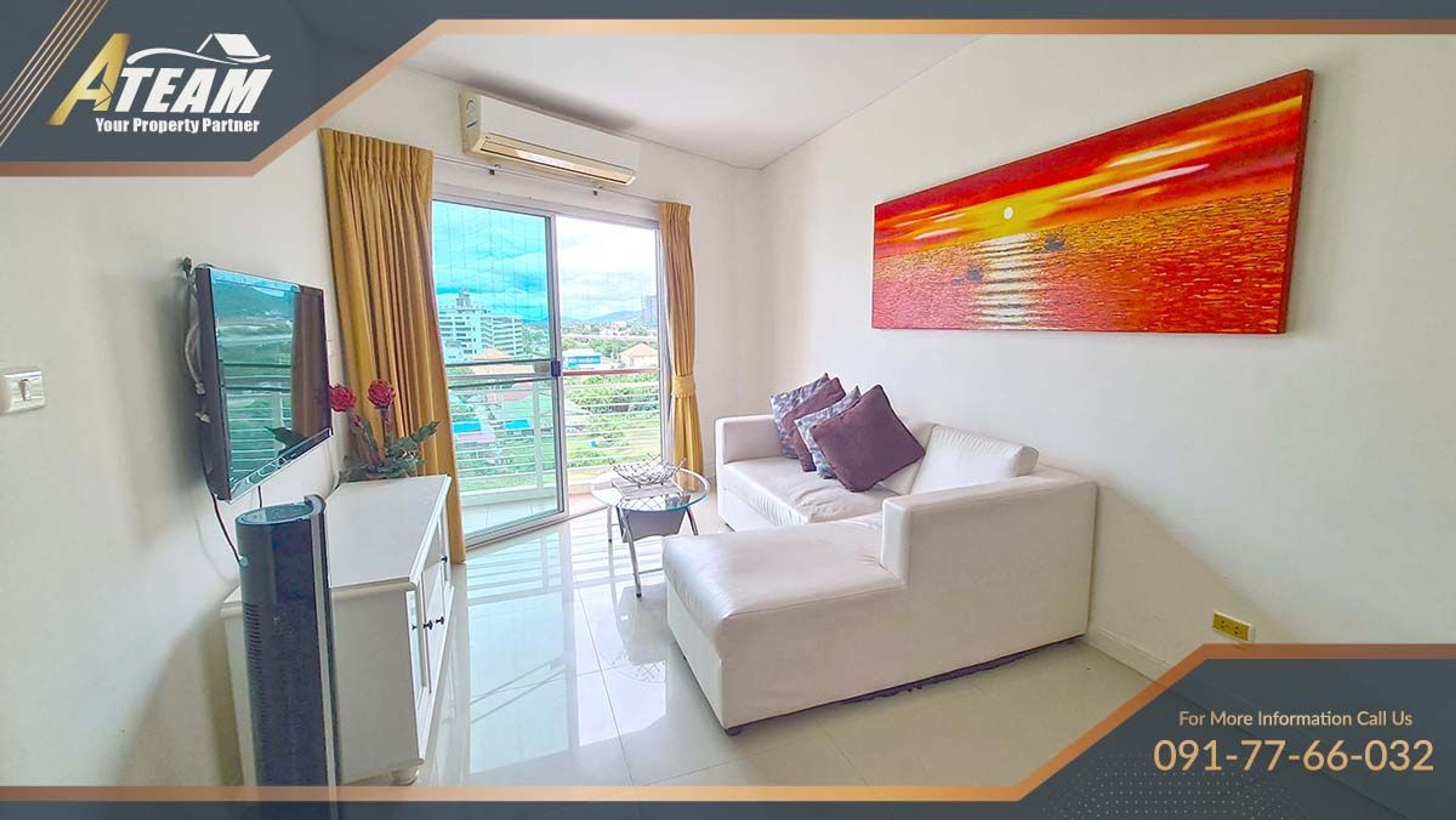 1 bedroom sea view 43 SQM condo in Flamme tree right City center thumbnail 2