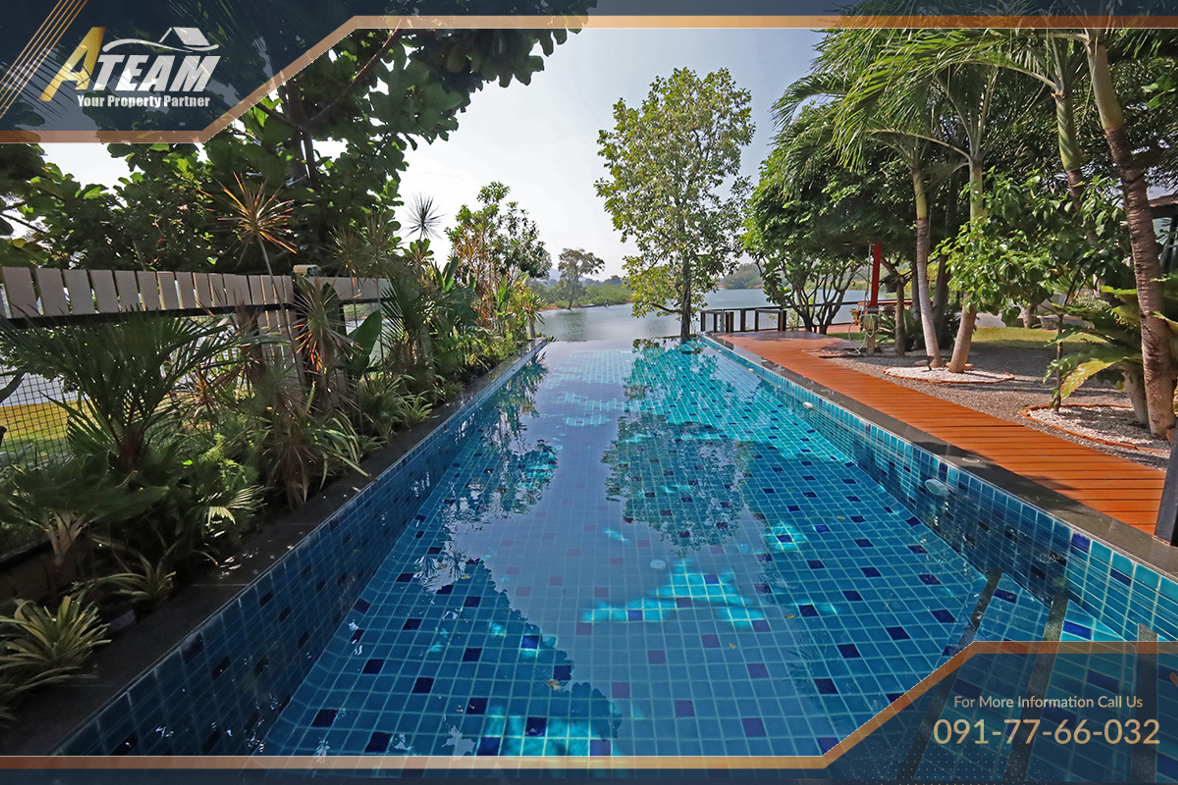 Villa única de 5 quartos com piscina junto ao rio em Pak Nam Pran thumbnail 5