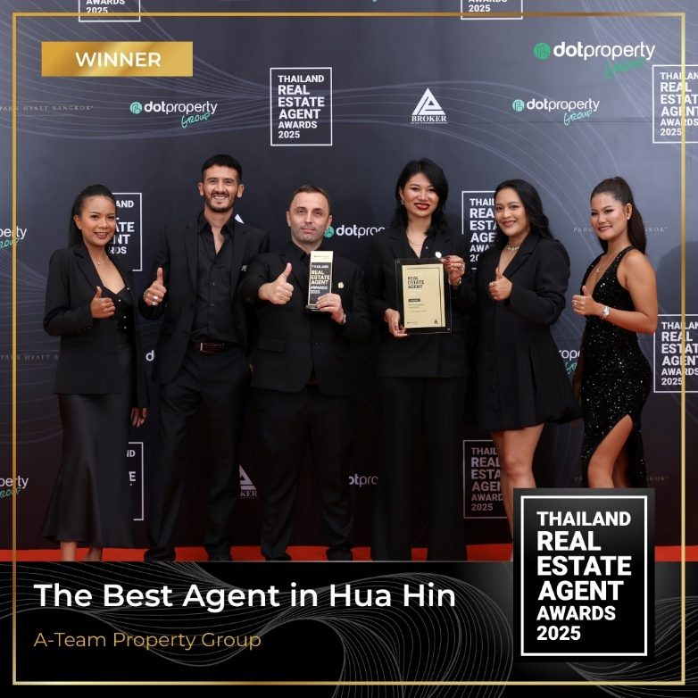A-Team Hua Hin, élue meilleure agence immobilière de Hua Hin aux Thailand Real Estate Agent Awards 2025