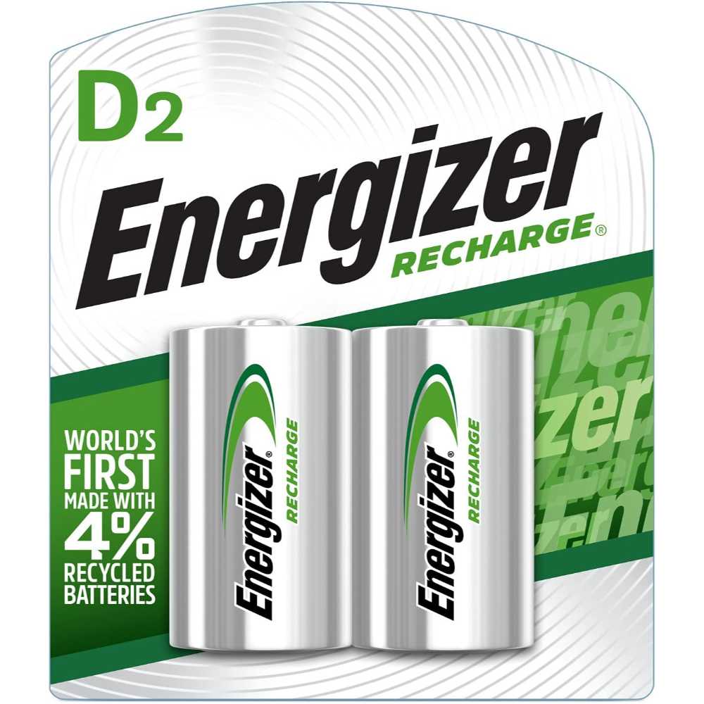 2-Pack Energizer Rechargeable D Batteries
