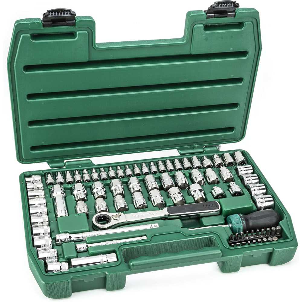 SATA 80-Piece 1/4" and 3/8" Drive Pass-Thru Socket Set