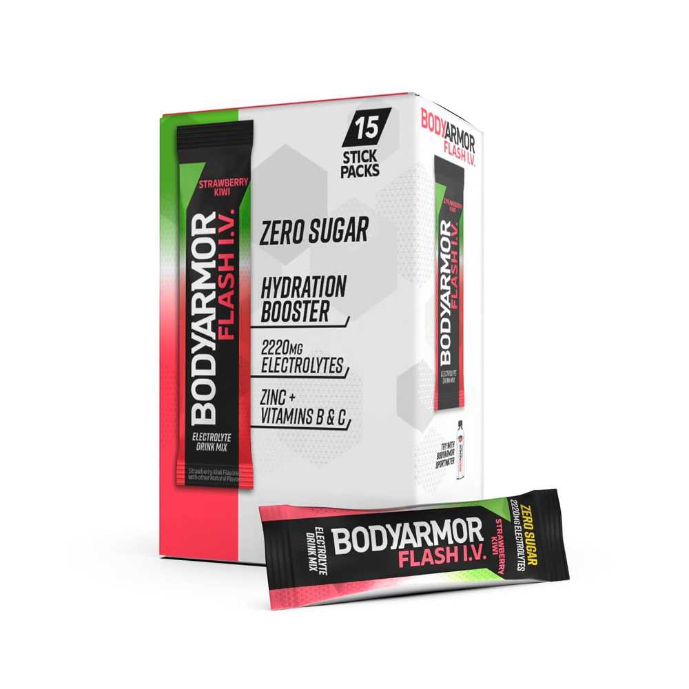 15-Pack BODYARMOR Flash IV Electrolyte Packets (Strawberry Kiwi)