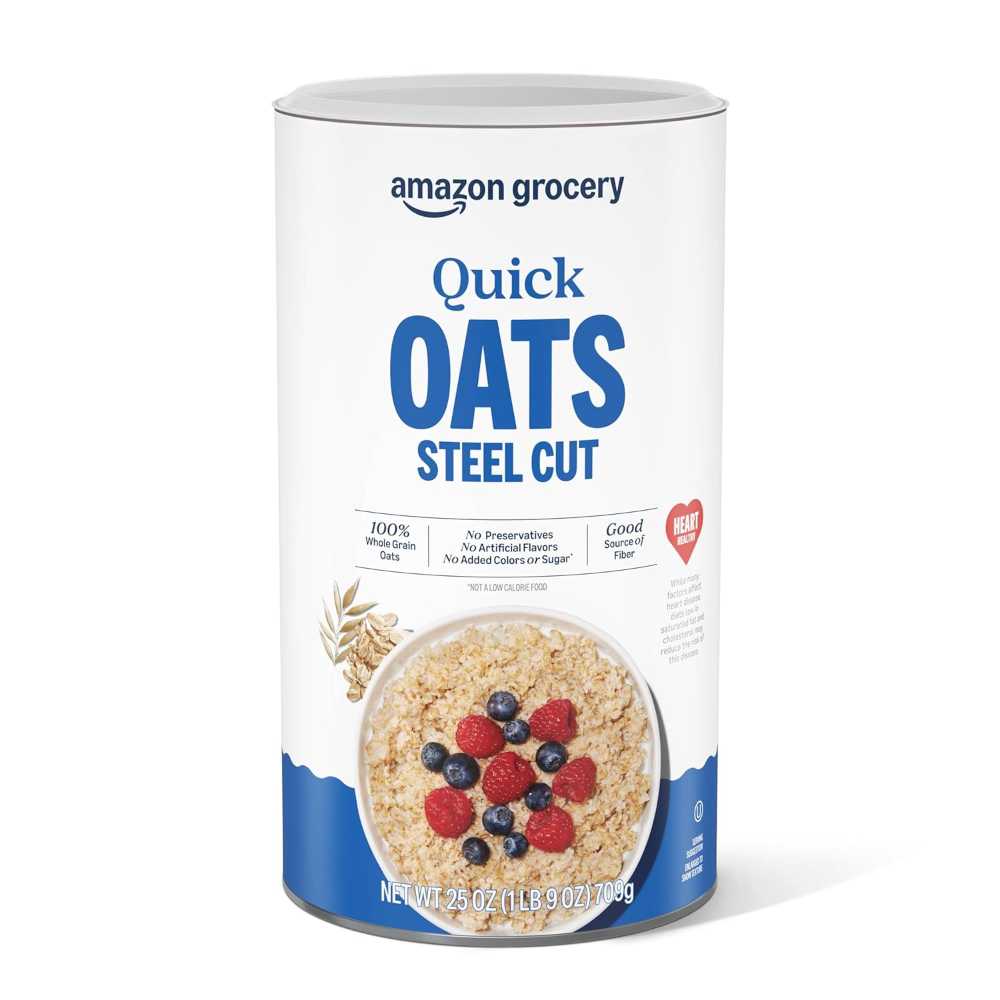 Amazon Grocery Steel Cut Quick Oats, 25 oz.