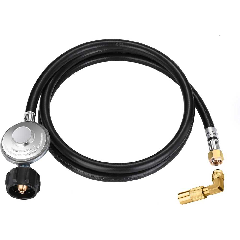 Wadeo 6' Propane Regulator Hose w/ 90 Degree Elbow Adapter