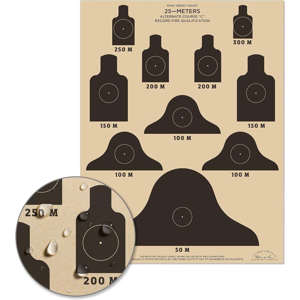 100-Pack Rite in the Rain All-Weather 25 Meter Alt C Qualification Targets (17" x 22")