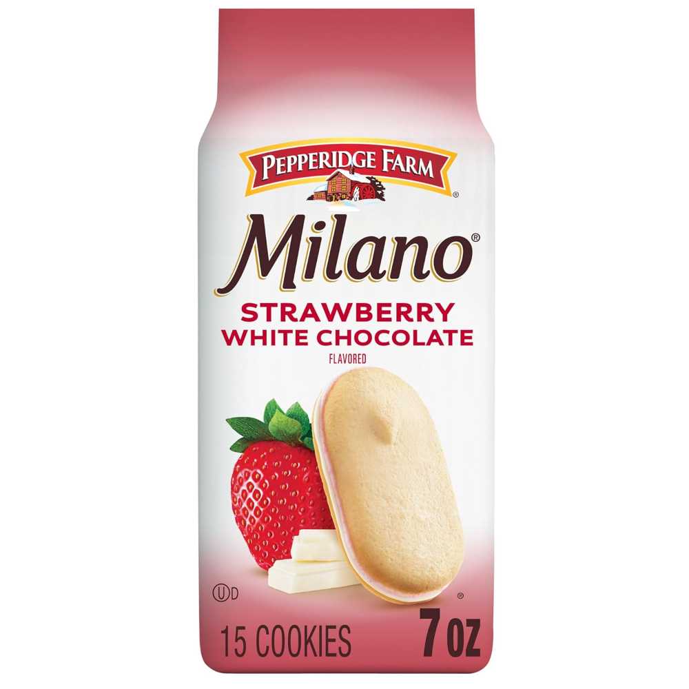 Pepperidge Farm Milano White Chocolate Strawberry Cookies, 7 oz.