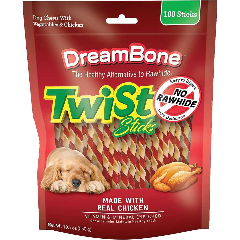 100-Pack Dreambone Twist Sticks Dog Chews (Chicken)