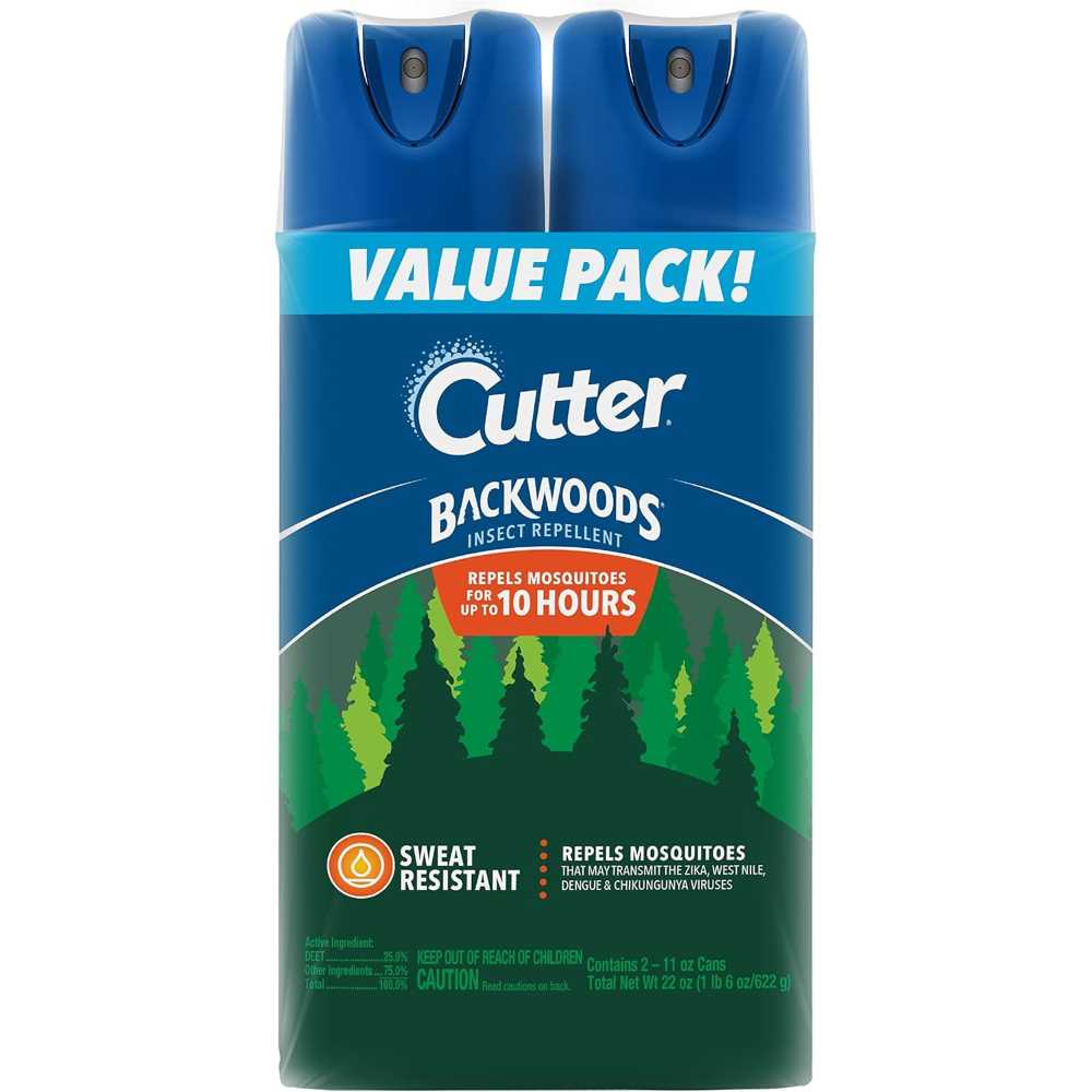 2-Pack Cutter Backwoods 25% DEET Insect Repellent, 11 oz.