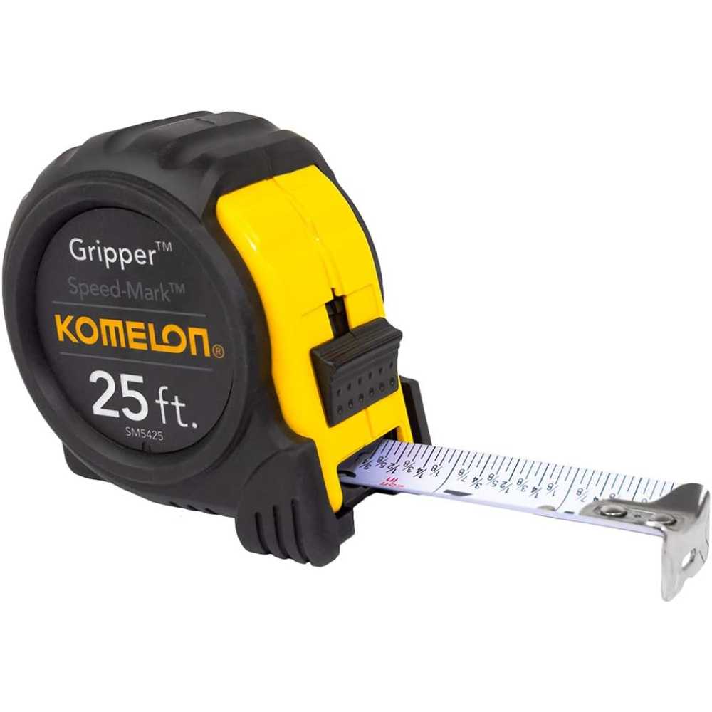 Komelon Speed Mark Gripper 25' Steel Blade Measuring Tape