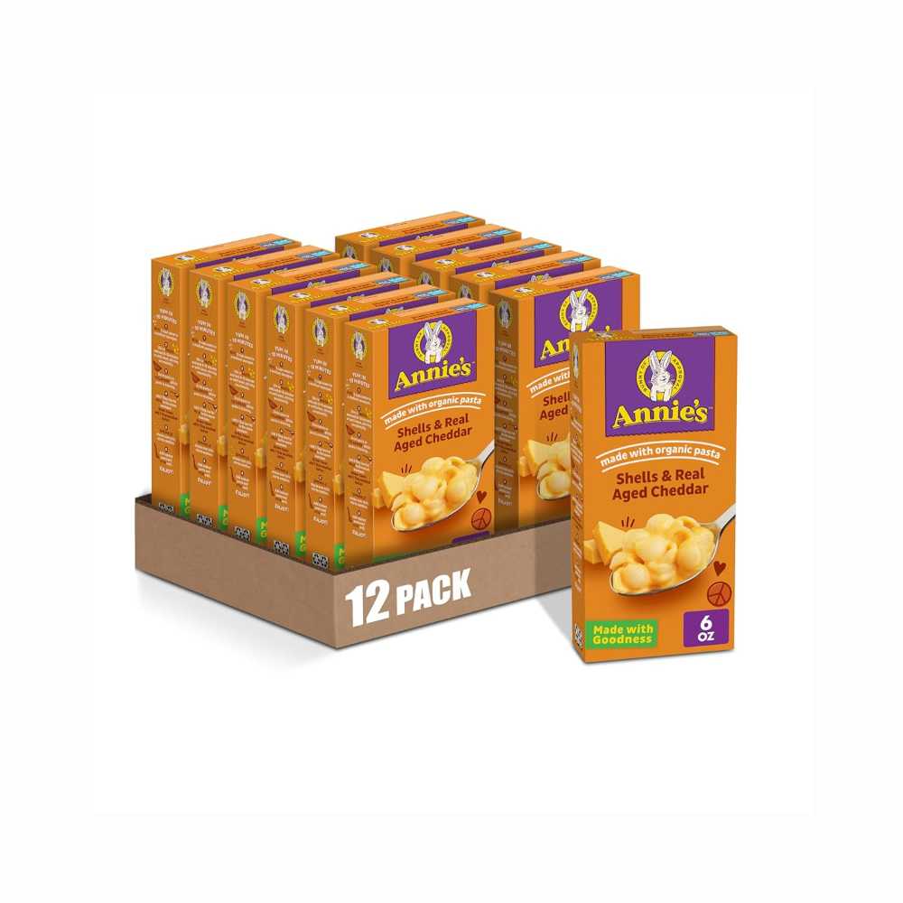 Prime Members: 12-Pack Annie’s Real Aged Cheddar Shells Mac & Cheese w/ Organic Pasta