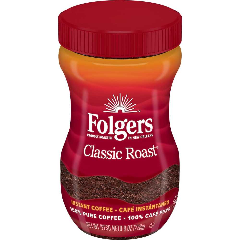 Folgers Classic Roast Instant Coffee, 8 oz.