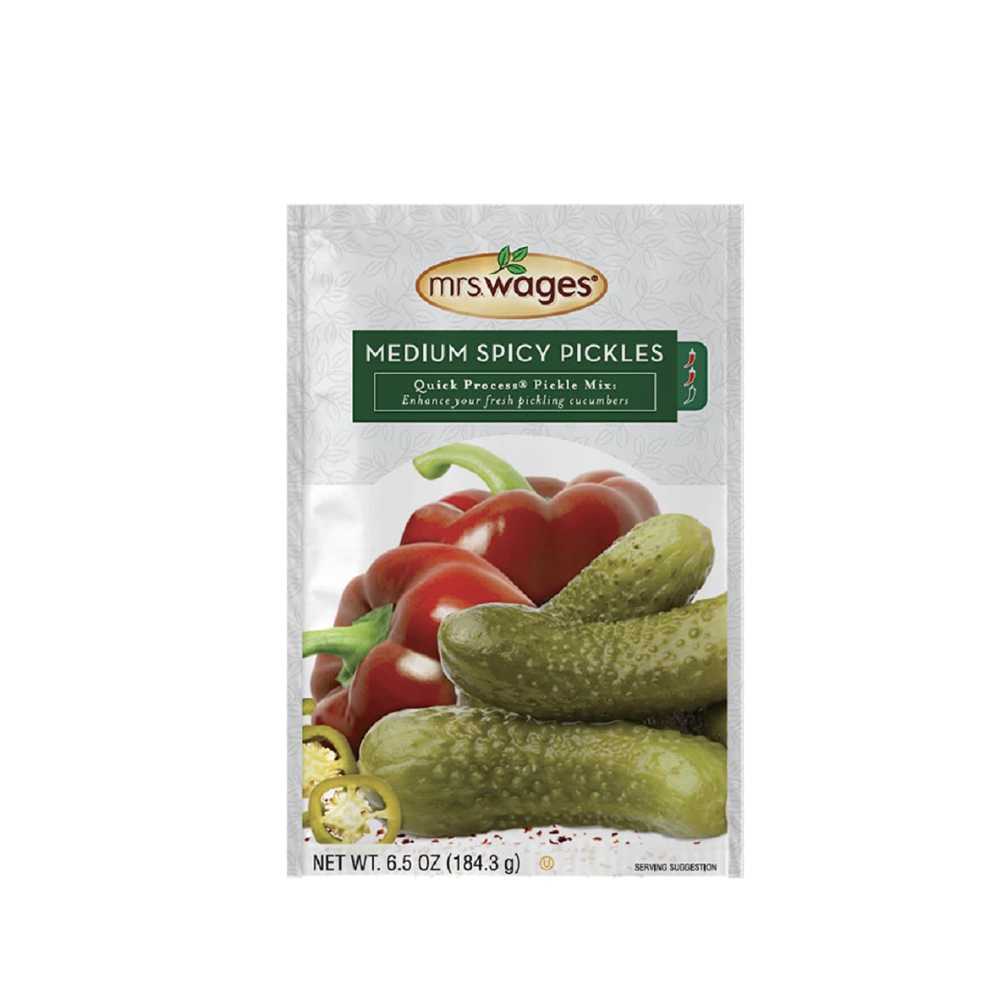 12-Pack Mrs. Wages Medium Spicy Pickles Quick Process Mix, 6.5 oz.