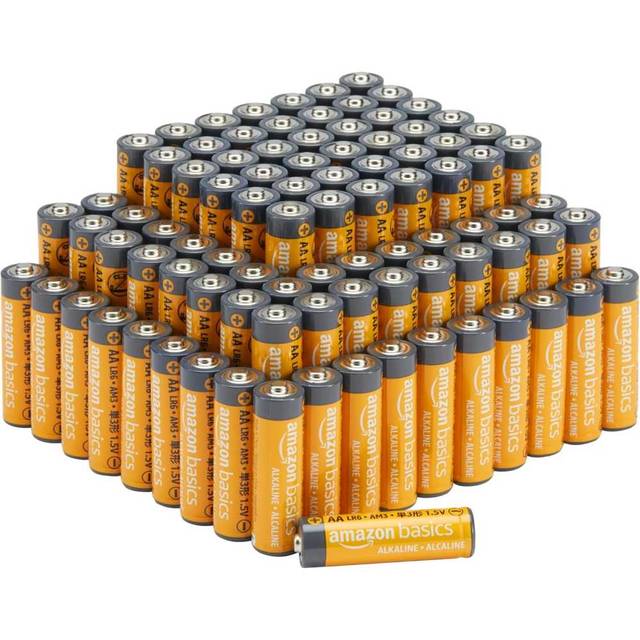 100-Pack Amazon Basics AA Alkaline Batteries