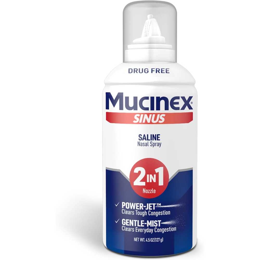 Mucinex Sinus 2-in-1 Saline Nasal Spray & Sinus Rinse, 4.5 oz.