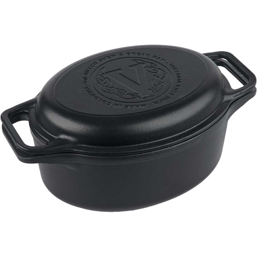 Victoria 6-Quart Cast Iron Combo Pot and Skillet Dutch Oven