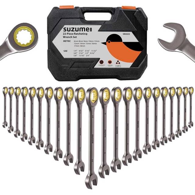 Suzume 22-Piece Ratchet Wrenches Set (Metric & SAE)