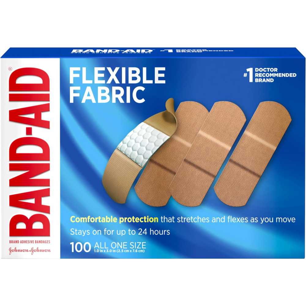 100-Pack Band-Aid 3" x 1" Flexible Fabric Bandages