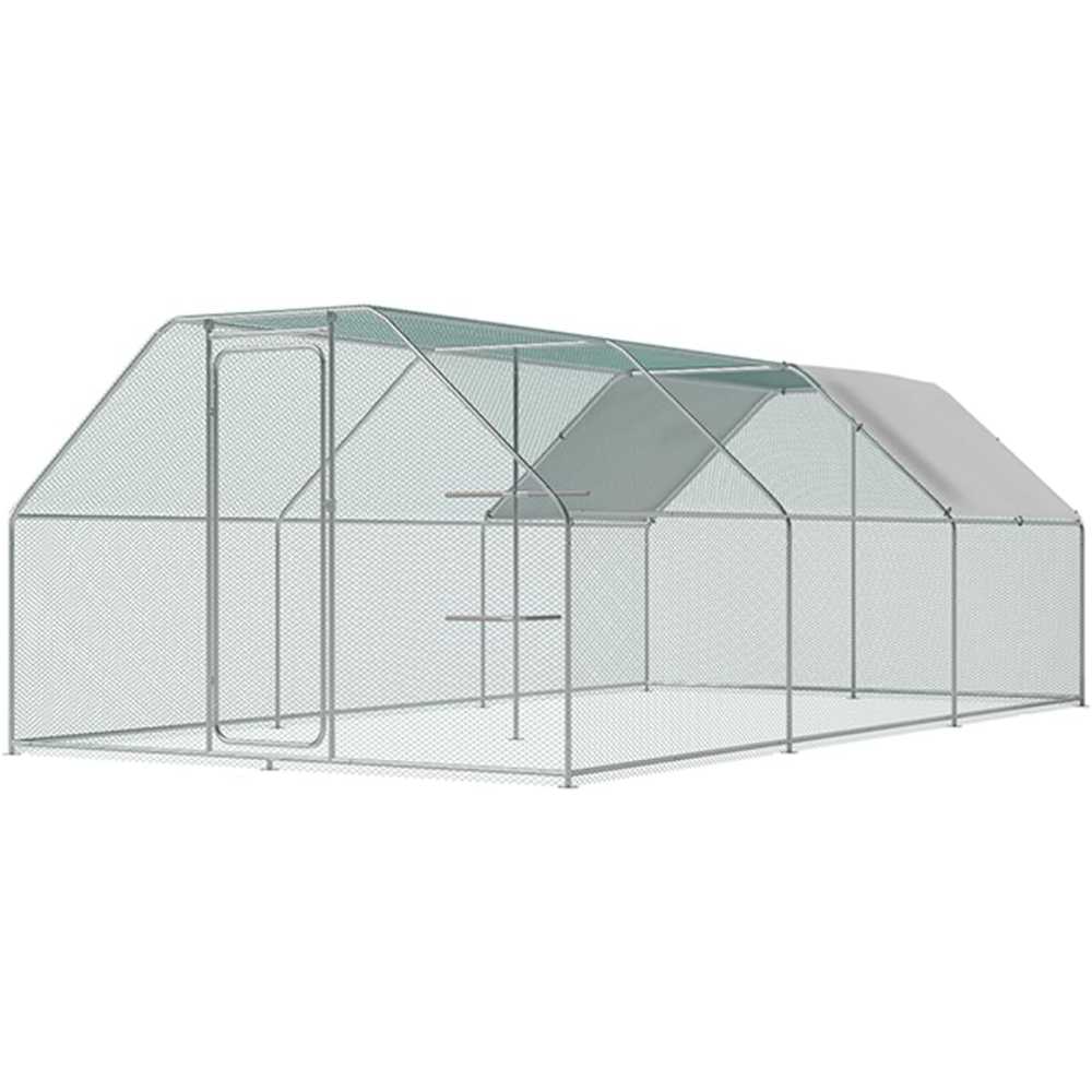 Wonline Large Metal Chicken Coop w/ Climbing Frame (236" x 118" x 78")