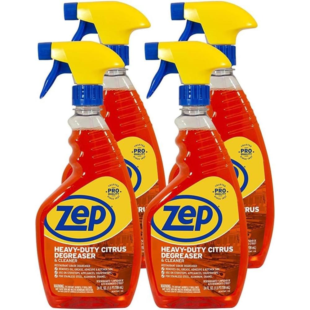 4-Pack Zep Heavy-Duty Citrus Cleaner Spray Bottle, 24 oz.