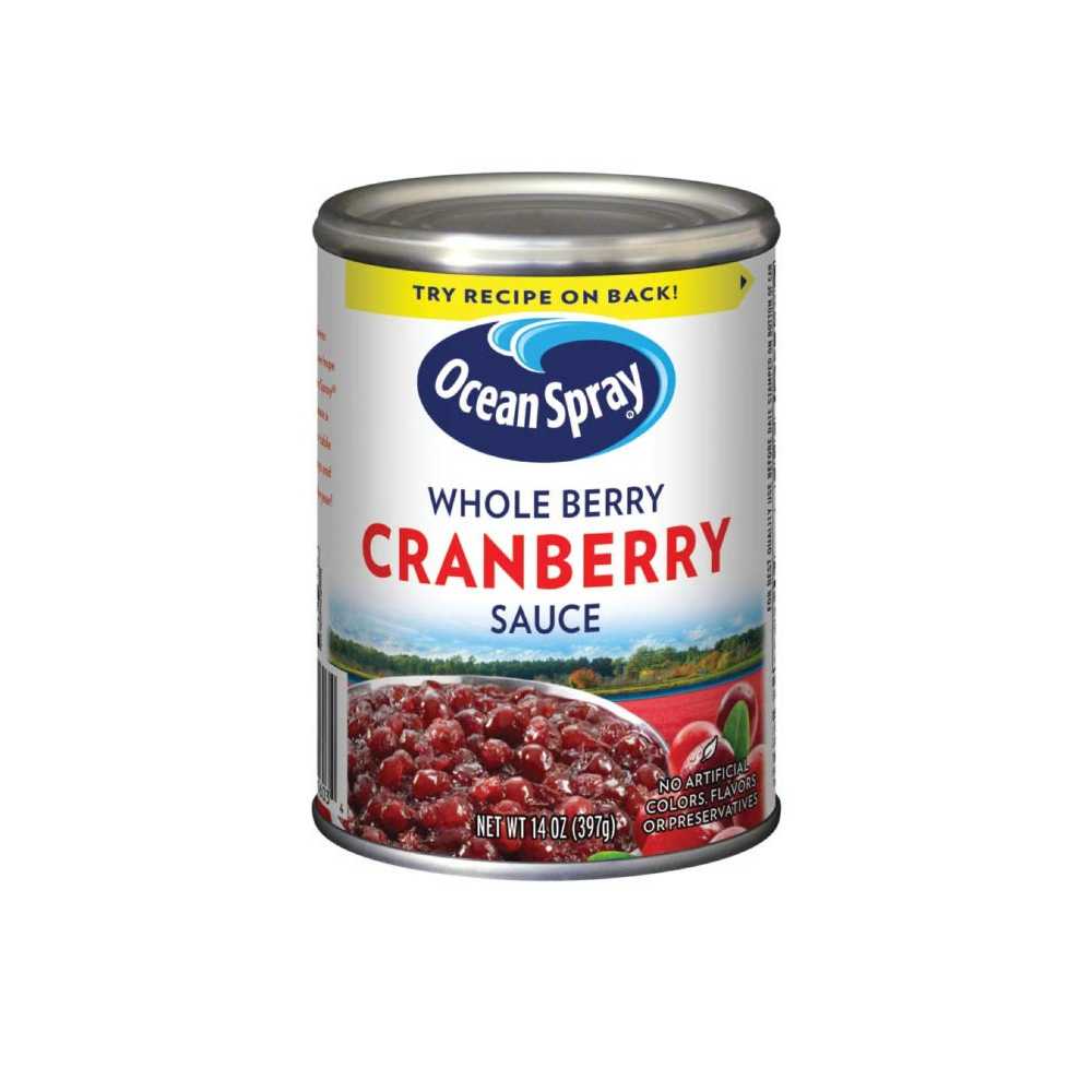 24-Pack Ocean Spray Whole Berry Cranberry Sauce, 14 oz.
