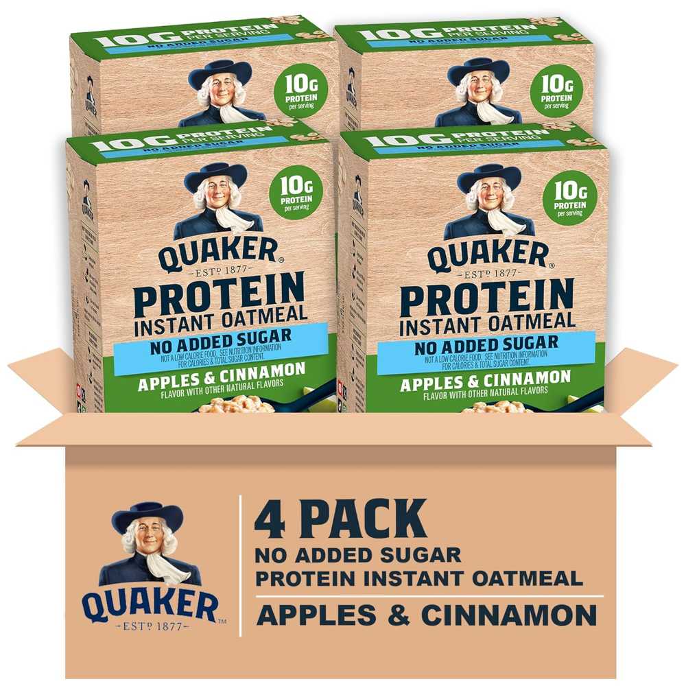 24-Pack Quaker Protein Instant Oatmeal Packets (Apple Cinnamon)