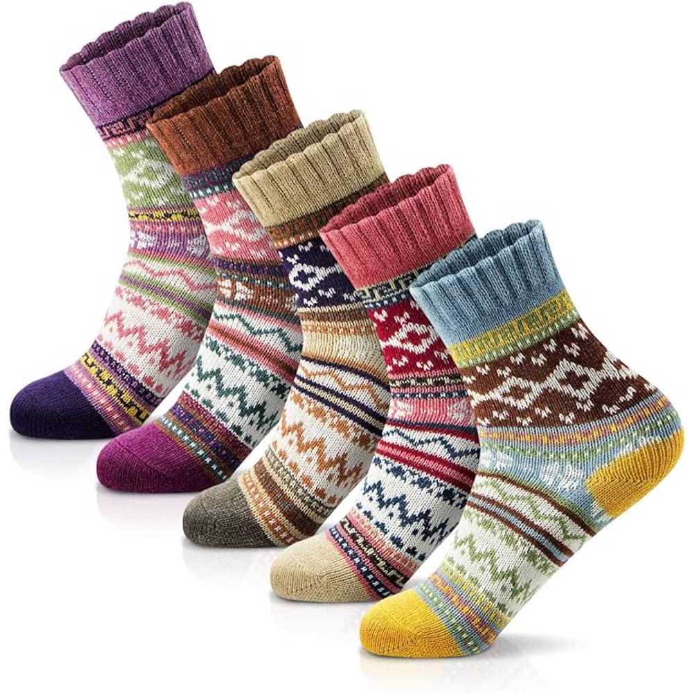 5-Pairs FYC Women's Wool Blend Socks