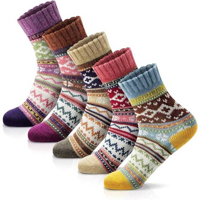 5-Pairs FYC Women's Wool Blend Socks
