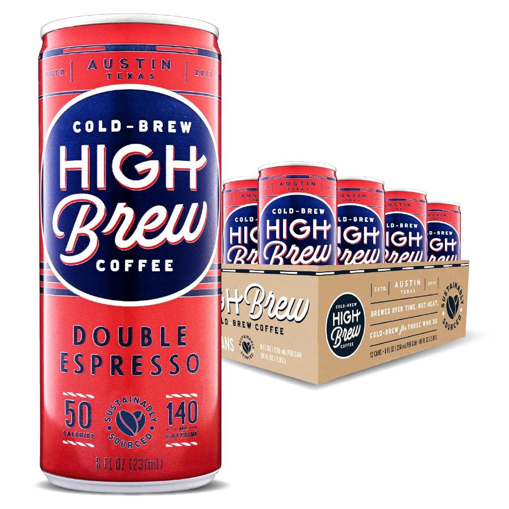 12-Pack High Brew Cold Brew Canned Coffee, 8 oz. (Double Espresso)