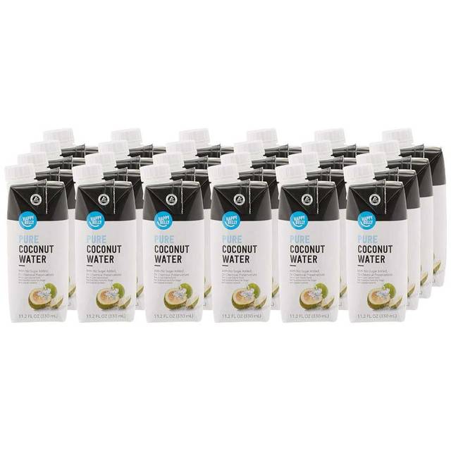 24-Pack Happy Belly Pure Coconut Water, 11.2 oz.
