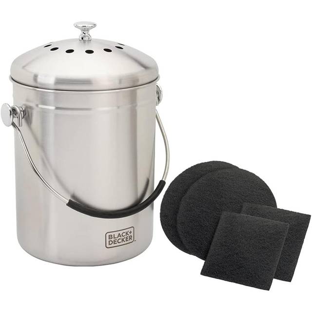 BLACK+DECKER 166 oz. Stainless Steel Compost Bin
