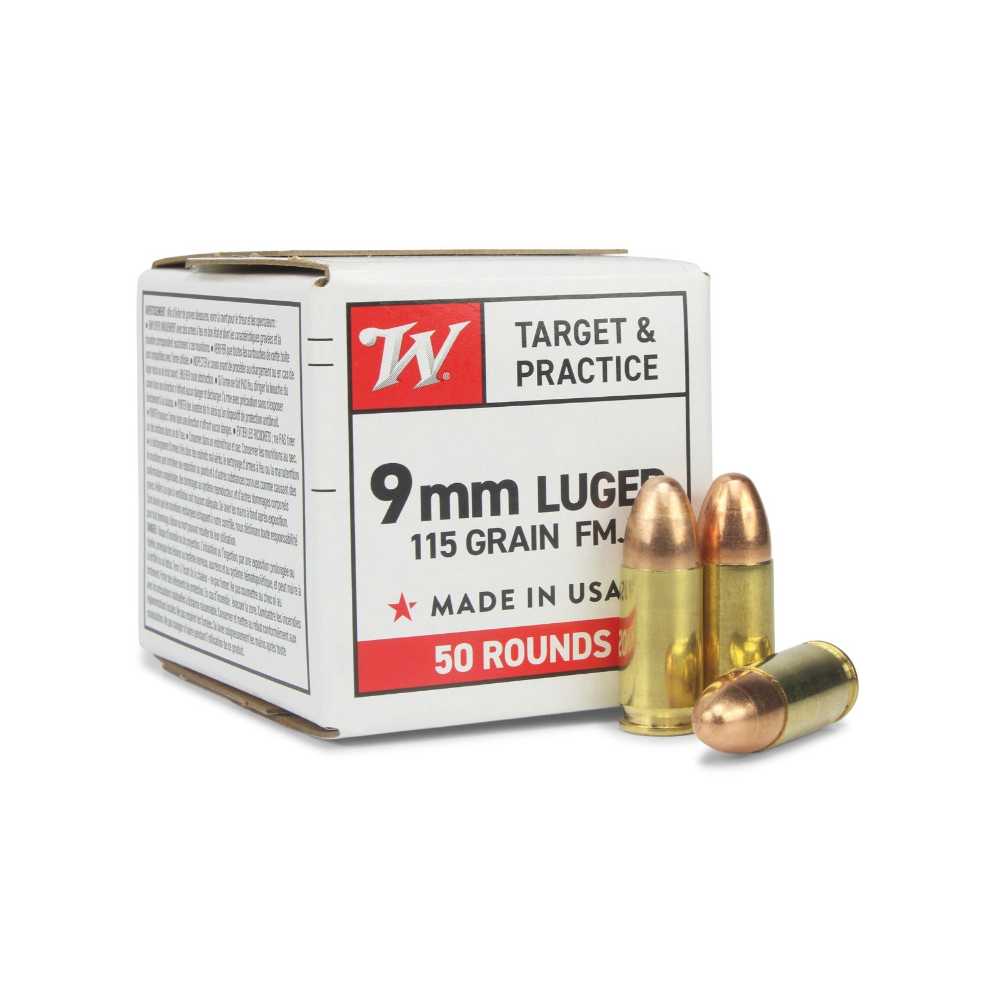 1000-Rounds Winchester Target & Practice 9mm 115 gr. FMJ (21.3 CPR)
