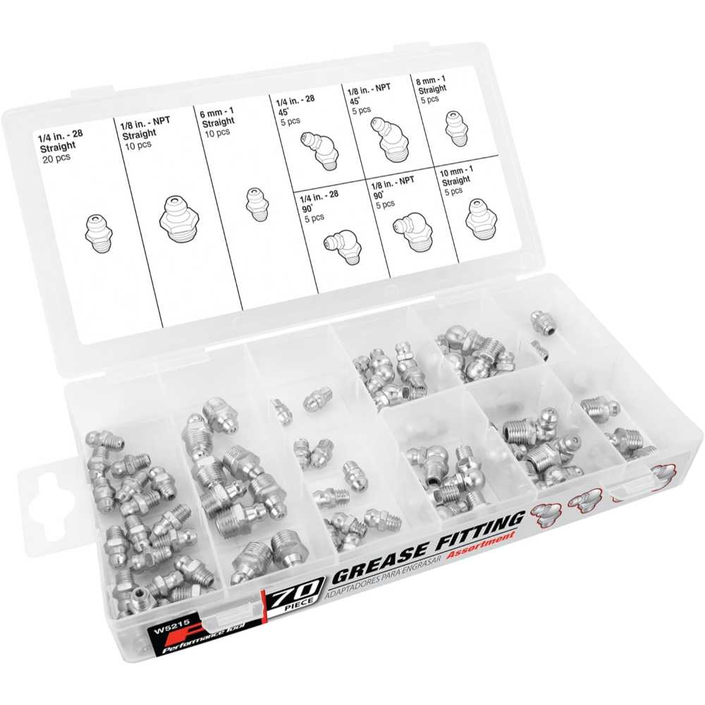 70-Pack Performance Tool SAE/Metric Grease Fitting Assortment