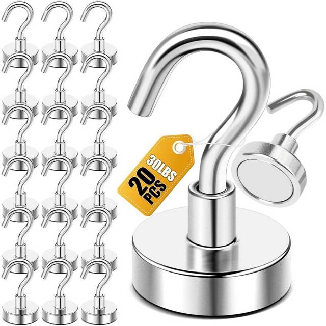 20-Pack DIYMAG 30 lb. Heavy Duty Magnetic Hooks