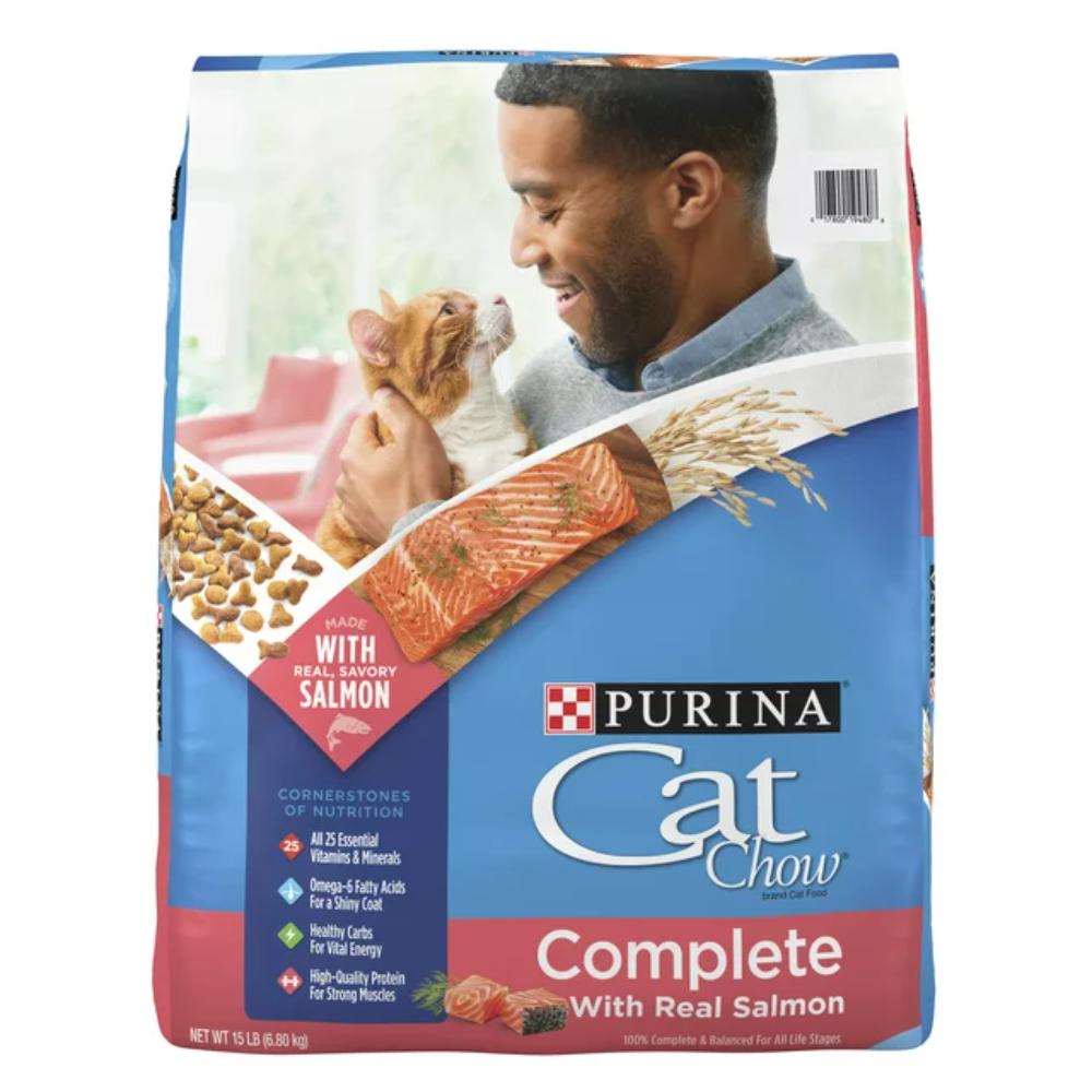 Purina Cat Chow High Protein Dry Cat Food, 15 lbs. (Salmon)